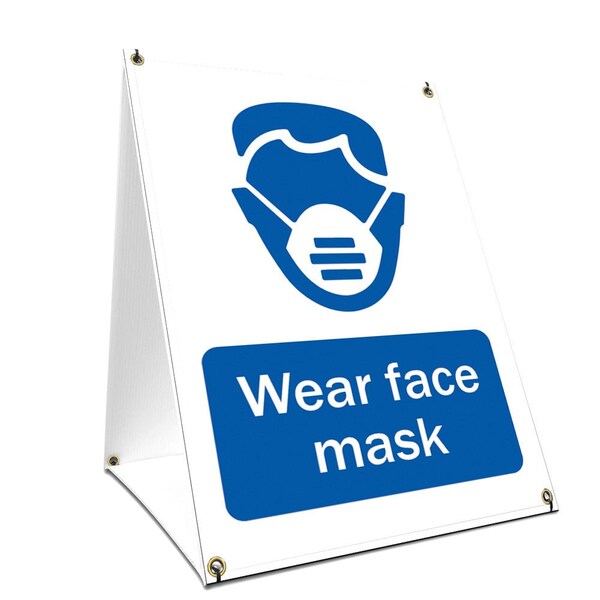 Signmission OSHA Notice Sign, Wear Face Mask, 24in X 36in A-frame Heavy Duty, 24" W, 36" H, Wear Face Mask OS-NS-SBC-2436-25581 - main